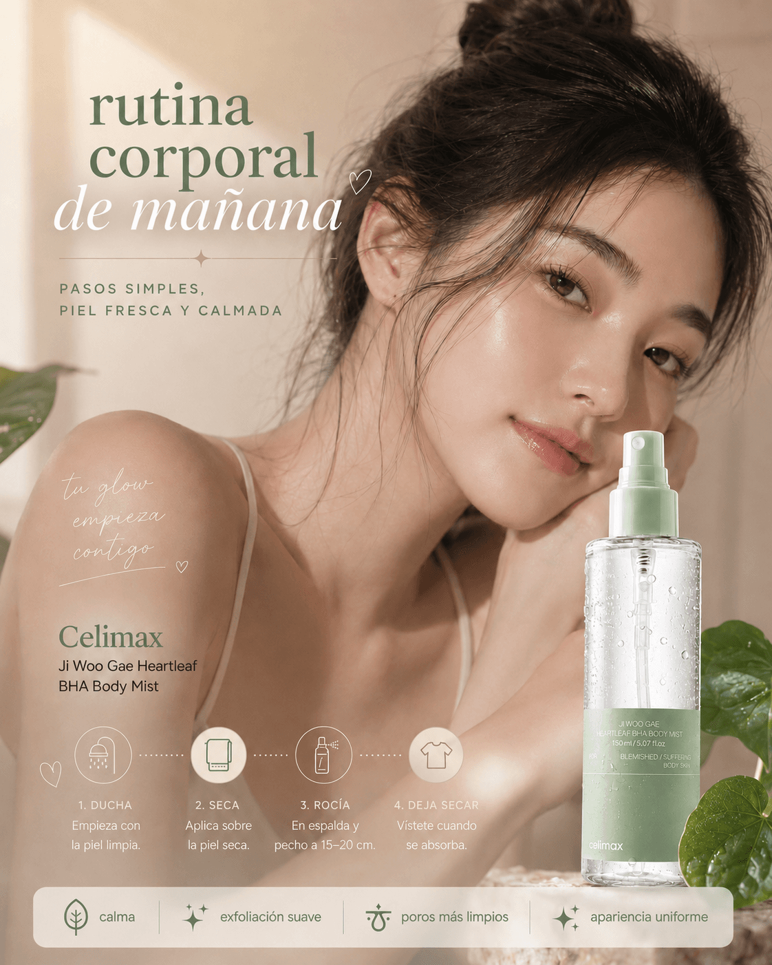 celimax Ji Woo Gae Heartleaf BHA Body Mist de 150 ml