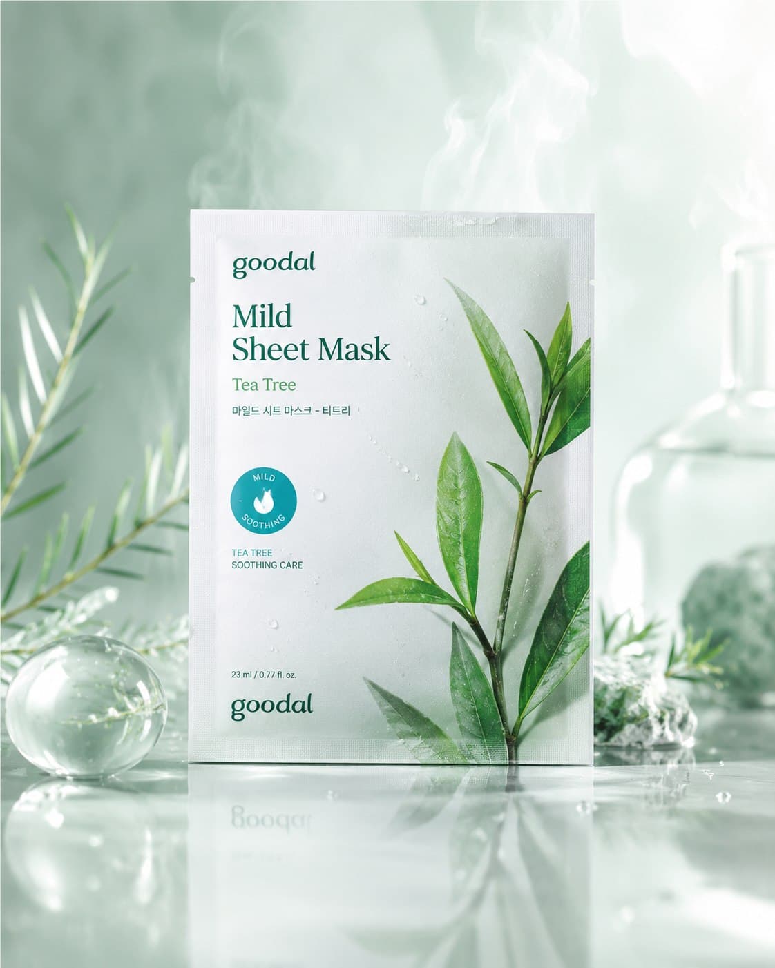 Goodal Mild Sheet Mask Tea Tree con hojas verdes